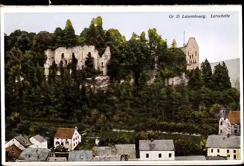 Ak Larochette Fels Luxemburg, Panorama