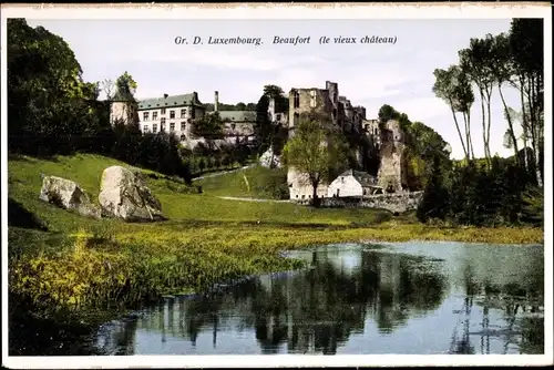 Ak Beaufort Befort Luxemburg, le vieux chateau