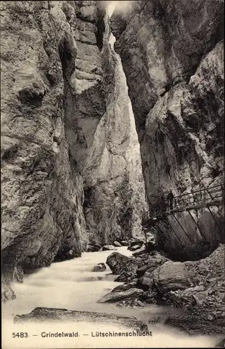 Ak Grindelwald Kanton Bern, Lütschinenschlucht