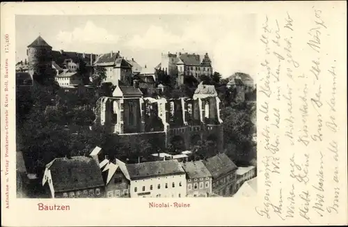 Ak Bautzen in der Oberlausitz, Nicolai-Ruine
