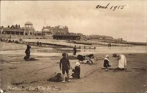 Ak Bexhill on Sea Sussex England, The Sands