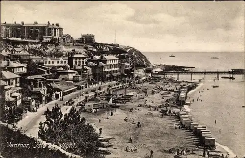 Ak Ventnor Isle of Wight England, Strandansicht, Promenade, Pier