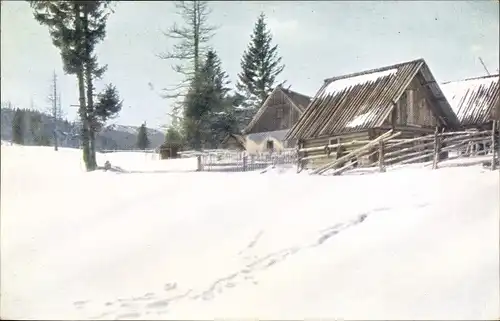 Ak Mönichkirchen in Niederösterreich, Mönichkirchner Schwaig, Winter