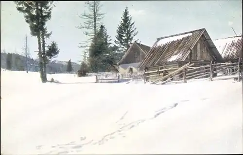 Ak Mönichkirchen in Niederösterreich, Mönichkirchner Schwaig, Winter