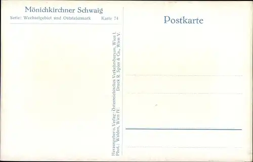 Ak Mönichkirchen in Niederösterreich, Mönichkirchner Schwaig, Winter