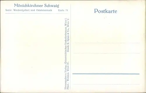 Ak Mönichkirchen in Niederösterreich, Mönichkirchner Schwaig, Winter