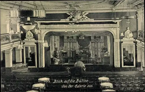 Ak Ronneburg in Thüringen, Schützenhaus, Bühne von der Galerie aus