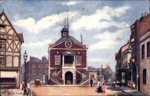 Künstler Ak Poole Dorset England, Hamworthy Bridge, The Town Hall