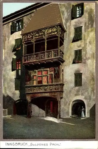 Künstler Ak Innsbruck in Tirol, Goldenes Dachl, Zieher