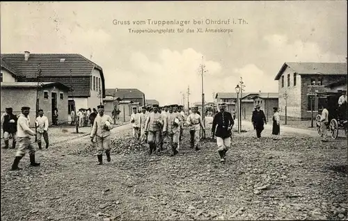 Ak Ohrdruf in Thüringen, Truppenübungsplatz XI. Armeekorps, Truppenlager