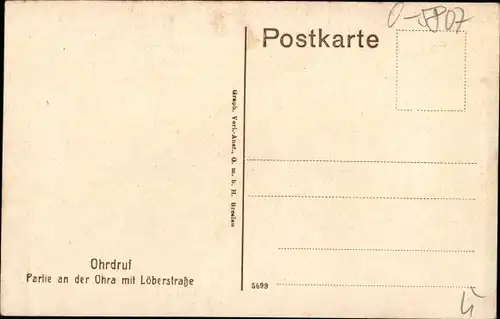 Ak Ohrdruf in Thüringen, Partie an der Ohra mit Löberstraße