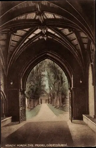 Ak Christchurch Dorset England, North Porch, The Priory