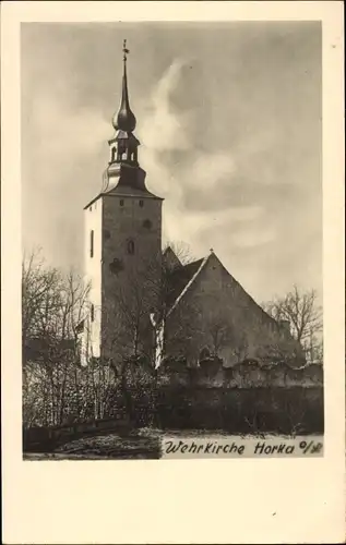 Foto Ak Horka Sachsen, Wehrkirche