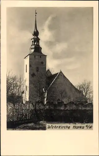 Foto Ak Horka Sachsen, Wehrkirche