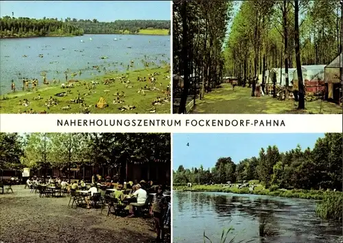 Ak Pahna Fockendorf Altenburger Land, Stausee Gaststätte, Badestrand, Zeltplatz, Bad