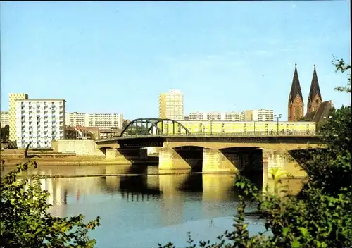 Ak Frankfurt an der Oder, Blick von der VR Polen, Brücke der Freundschaft