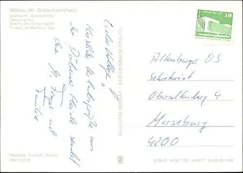 Ak Möhlau Gräfenhainichen im Landkreis Wittenberg, Gaststätte Waldschenke, Campingplatz