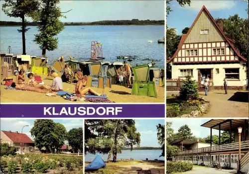 Ak Klausdorf am Mellensee Brandenburg, Strandbad, Jugendherberge, Ferienheim, Dorfaue