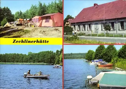Ak Zechlinerhütte Rheinsberg in Brandenburg, Zeltplatz Kälbernkoppel, Wegener Gedenkstätte, See