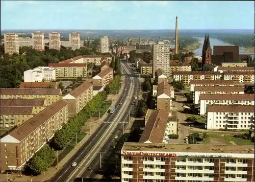 Ak Frankfurt an der Oder, Blick vom Hochhaus zur Karl-Marx-Straße