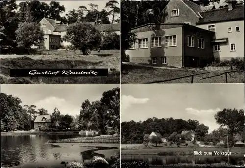 Ak Reudnitz Cavertitz in Sachsen, Gasthof Reudnitz in der Dahlener Heide, Blick zum Volksgut