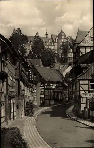 Ak Stolberg im Harz, Thomas-Müntzer-Gasse, Schloss, jetzt FDGB Erholungsheim Comenius