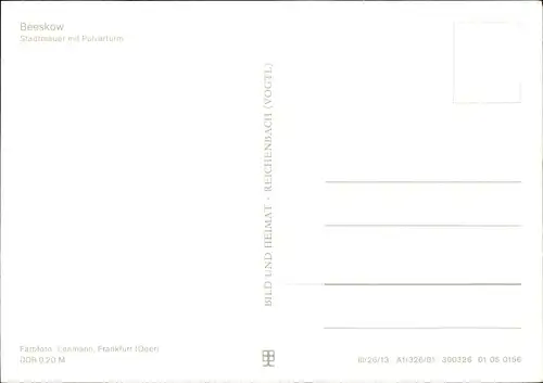 Ak Beeskow in der Mark, Stadtmauer mit Pulverturm