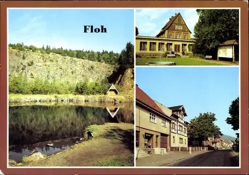 Ak Floh Seligenthal in Thüringen, Bergsee am Mittleren Hühnberg, Platz der Jungen Pioniere