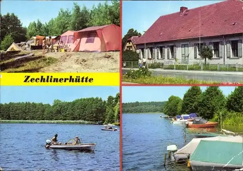 Ak Zechlinerhütte Rheinsberg in Brandenburg, Zeltplatz Kälbernkoppel, Wegener Gedenkstätte, See