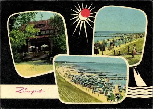 Ak Ostseebad Zingst, Kurhaus, Strand