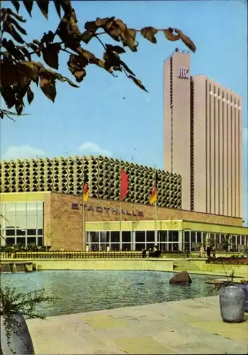 Ak Karl Marx Stadt Chemnitz in Sachsen, Stadthalle und Interhotel Kongress