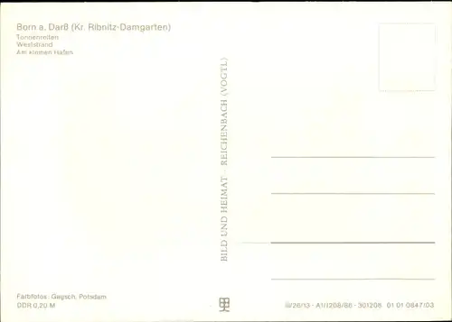 Ak Born auf dem Darß, Tonnenreiten, Weststrand, Am kleinen Hafen