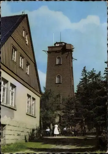 Ak Stützengrün im Erzgebirge Sachsen, Kuhberg, Aussichtsturm