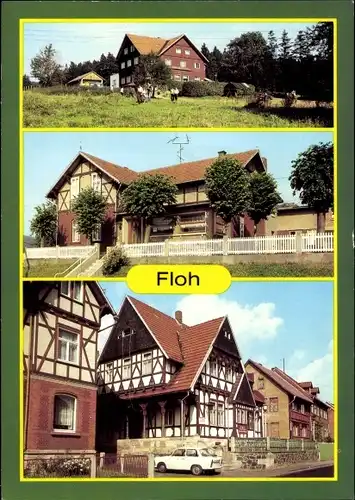 Ak Floh Seligenthal in Thüringen, Berggaststätte Ebertswiese, Gasthaus Feldschlösschen, FDGB Heim