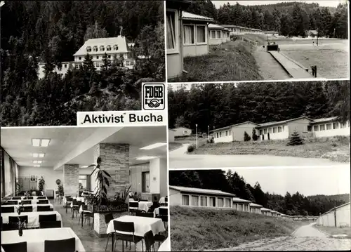 Ak Bucha Unterwellenborn in Thüringen, FDGB Erholungsheim Aktivist, Innenansicht, Bungalows