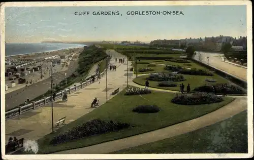 Ak Gorleston on Sea East England, Cliff Gardens