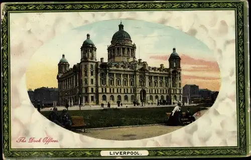 Passepartout Ak Liverpool Merseyside England, The Dock Offices