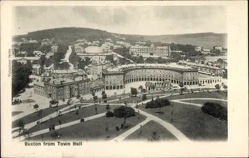 Ak Buxton Derbyshire England, view from Town Hall