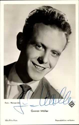Ak Schauspieler Gunnar Möller, Portrait, Autogramm