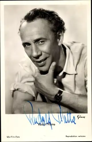 Ak Schauspieler Rudolf Platte, Portrait, Autogramm