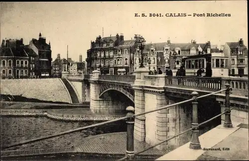 Ak Calais Pas de Calais, Pont Richelieu