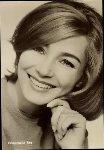 Ak Schauspielerin Emmanuelle Riva, Portrait, Berufrisiko