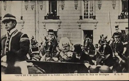 Ak Paris XVI, Gare du Bois de Boulogne, Dom Carlos Ier, König von Portugal