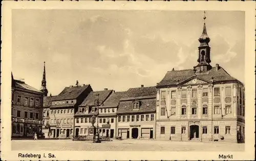 Ak Radeberg in Sachsen, Markt, Laden von Otto Schumann