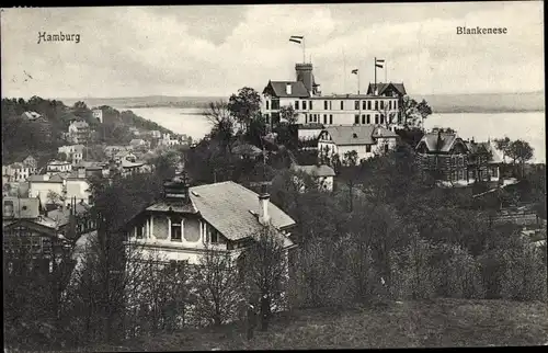 Ak Hamburg Altona Blankenese, Blick auf den Ort, Hotels