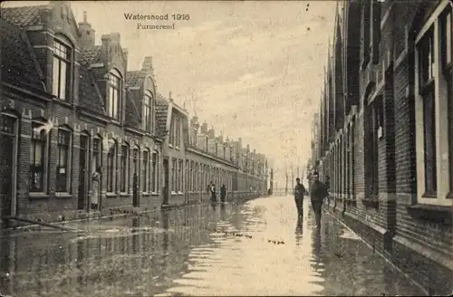 Ak Purmerend Nordholland Niederlande, Hochwasser 1916