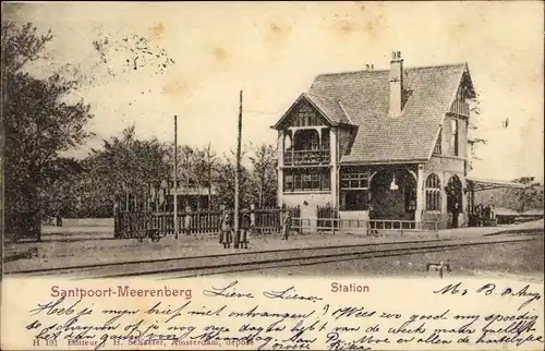 Ak Santpoort Nordholland Niederlande, Meerenberg, Station