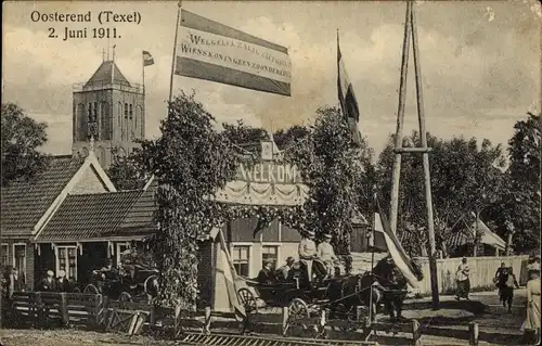 Ak Oosterend Texel Nordholland Niederlande, Festzug 2. Juni 1911