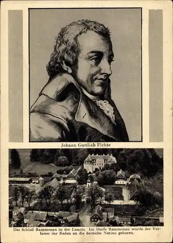 Ak Rammenau Sachsen, Geburtsort Johann Gottlieb Fichte, Schloss Rammenau