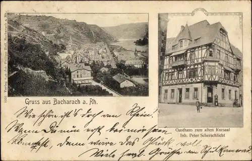 Ak Bacharach am Rhein, Gesamtansicht, Gasthaus zum alten Kursaal